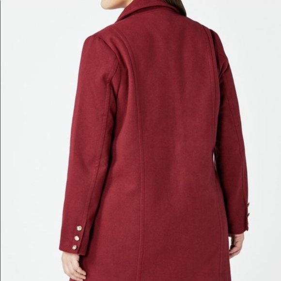 JUSTFAB Maroon Oxblood Naval Peacoat Pea Coat NWT - Picture 5 of 8